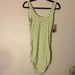 Green Checkered Mini Dress